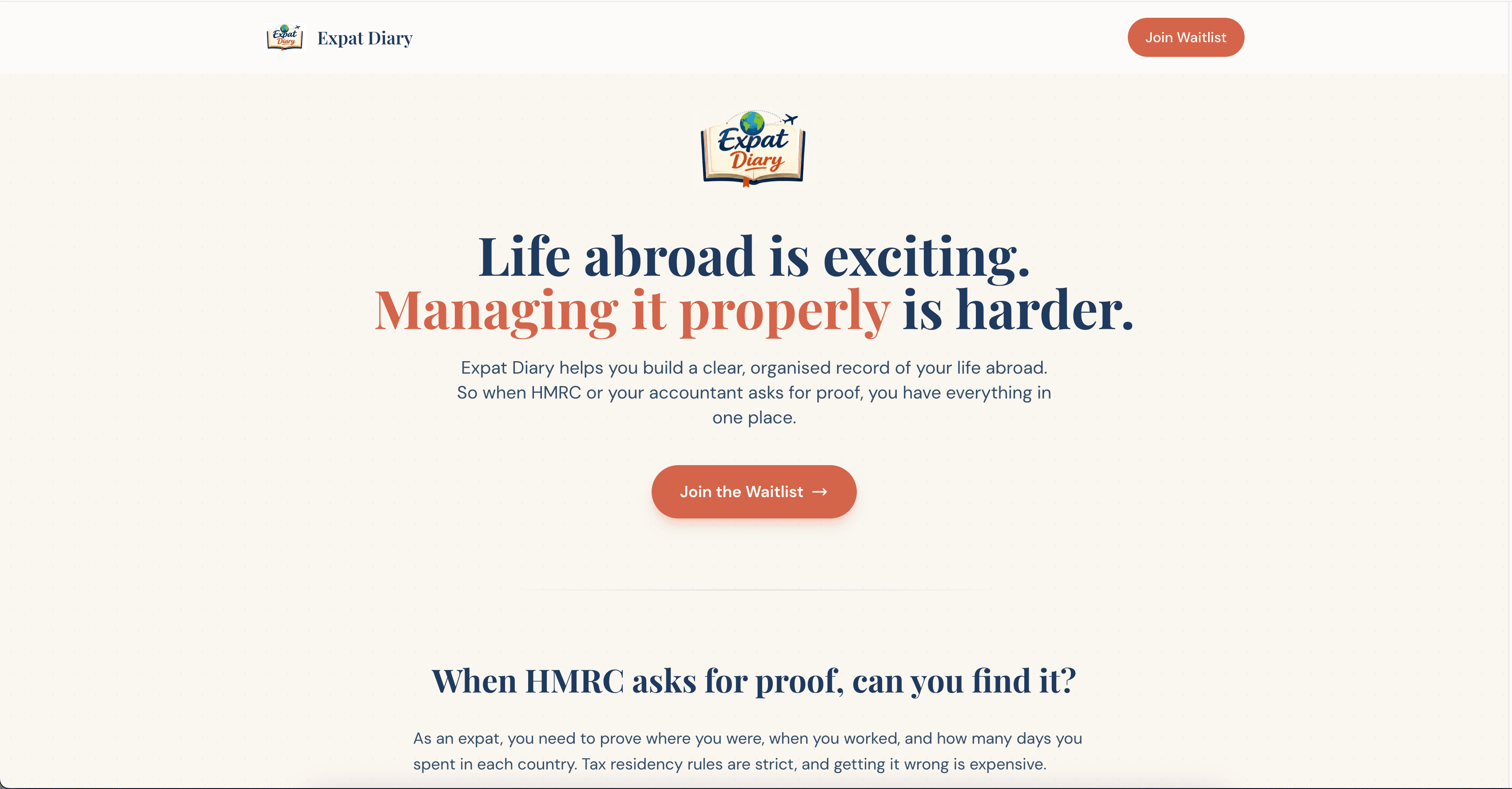 Expat Diary compliance dashboard